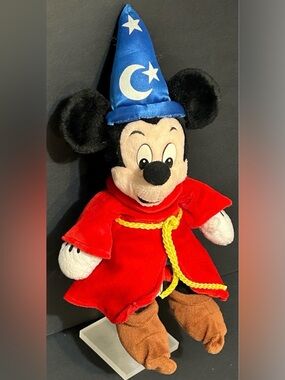 Mickey Mouse Sorcerer Disney Fantasia 13” Plush Magical Wizard Walt Disney World